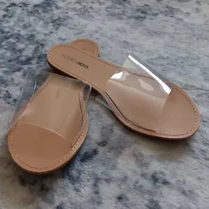 Fashion Nova Are We Clear Sandal Women's Size 8W - Picture 1 of 9