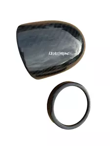 Abarth Boost Gauge Pod Covers Cowl Black Genuine Carbon Fibre 500 595 Two Piece - Picture 1 of 4