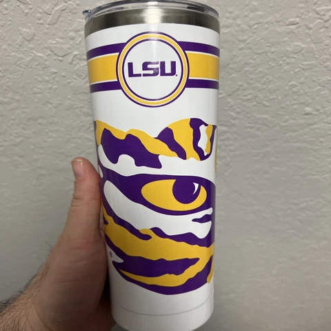 LSU Tigers 24oz. Classic Stainless Steel Tumbler NCAA Indigo Falls Brand Cover