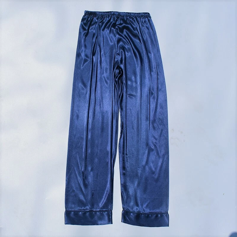 Womens Satin Pants Silk Lounge Pants Pajama Bottoms POCKET Sleepwear US Company - Image 1 of 1