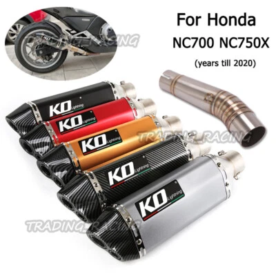 For Honda NC700 NC750X Motorcycle Middle Link Pipe Escape 51mm Exhaust Mufflers Foto 1 de 4
