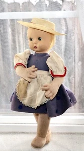 Muñeca de fieltro italiana LENCI niña c.1927 etiqueta 11" serie 450 cuello giratorio articulado - Imagen 1 de 21