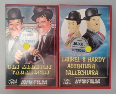 STANLIO E OLLIO 2 VHS ORIGINALI AVOFILM AVVENTURA A VALLECHIARA ALLEGRI VAGABOND - Immagine 1 di 4