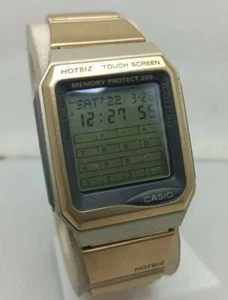 🚨🔥Vintage Casio Gold Hotbiz Touch Screen VDB-3000 Men's Watch Rare EUC! - Picture 1 of 9