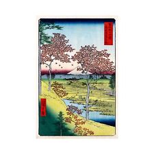 Hiroshige, View of the Sunset at Megro, Edo, Canvas Print, 16" x 24" + Border