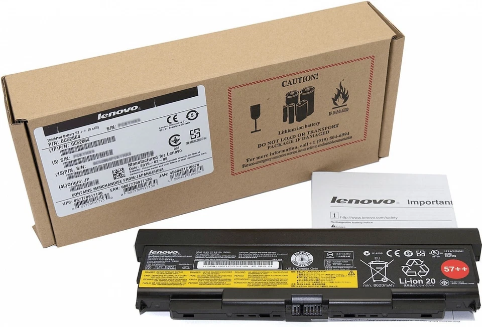 Lenovo Thinkpad 57++ Original Akku P/N: 0C52864 für T440p, T540p, W540, W541 neu - Bild 1 von 1