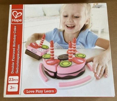 Hape Double Flavored Birthday Cake Toy 3 years + *never used* E3140 Foto 1 de 4