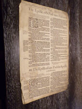 1588-Bishops Bible Leaf-Folio-2 Title Pages-Epistle of Paul to Philemon+Hebrews