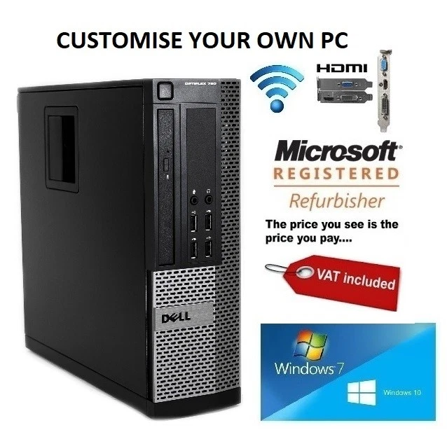 Fast Dell Optiplex 790 Desktop PC I3 I5 4GB 8GB HDMI Windows 10 & 7 SSD HDD - Image 1 of 4