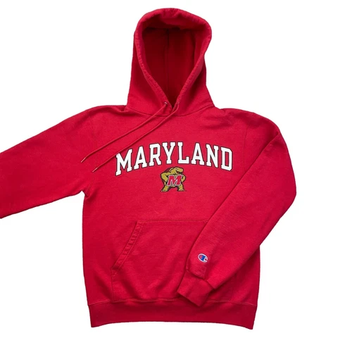 Champion University of Maryland Terrapins Hoodie Sweatshirt Red adult size S Cover