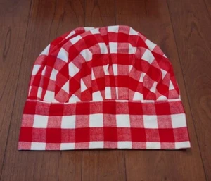 Sombrero Toque de Chef Check Rojo Blanco Vintage ¡Ahora! Designs San Francisco - Imagen 1 de 4