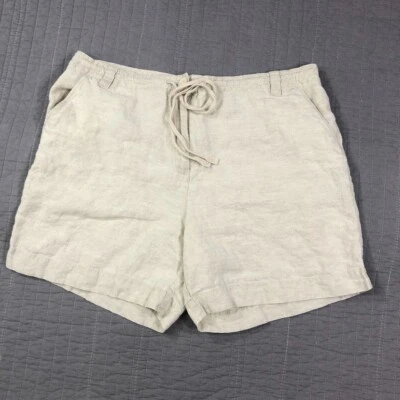 Pantalones Cortos Talbots Mujer 16 Tostado Lino Irlandés Relajado Confort Clásico Costero Playa Foto 1 de 4