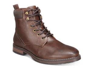 Westin Mens Faux Leather Round Toe Combat & Lace-up Boots - Picture 1 of 5