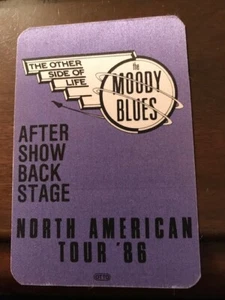 Moody Blues - The Other Side of Life Tour 1986 - satin backstage after show pass - Picture 1 of 2