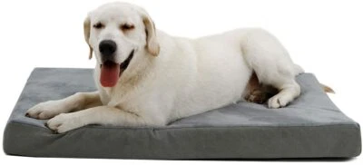 Orthologics Large Grey Dog Pet Bed Mattress Memory Foam Thick Washable Mat OL20 - Image 1 of 4