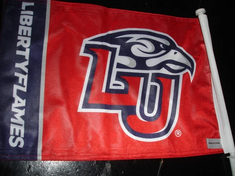 18x11 Liberty University Football LU Flames Sparky EAGLE CAR window Flag Pennant Cover
