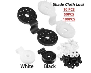 Red de sombra de plástico para exteriores clips de doble fijación se pueden reutilizar en blanco y negro - Imagen 1 de 48