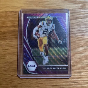 2021 PANINI PRIZM DRAFT PICKS JUSTIN JEFFERSON PURPLE WAVE PRIZM PARALLEL #56 - Picture 1 of 2