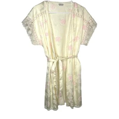 Vintage 70s satin floral print and lace nightgown, Gilead, Women’s Size Large - Image 1 of 4