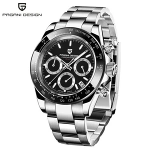 PAGANI DESIGN Men's Chronograph Watch Japan Quartz Stainless Steel Wristwatches - Picture 1 of 9