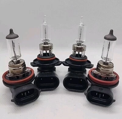 Sylvania & Osram Halogen Headlight Bulb 9005 & H11 High/Low Beam Full Set of 4 - Image 1 of 4
