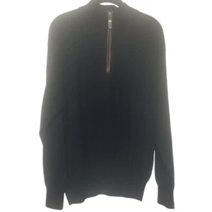 Orvis Men's 100% Merino Wool 3/4 Zip Pullover Black Sweater Sz L - Picture 1 of 6