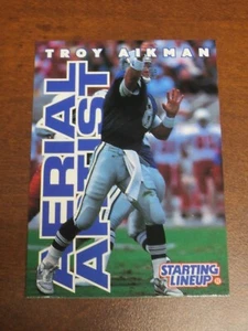 Troy Aikman 1996 Kenner Starting Lineup Card (Blue) (ALBERTSON’S) - Dallas Cowboys - Bild 1 von 2