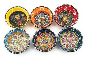 Orientalische Keramikschüssel, Schale, Müslischale, handbemalt, bunt - Ø 8 cm