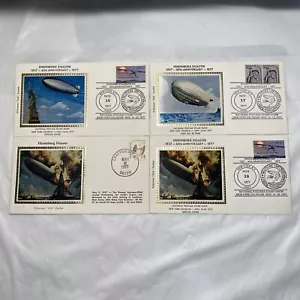 Hindenburg 40th Anniversary Disaster Flight Set of 4 Colorano Silk Cachet Covers - Picture 1 of 3