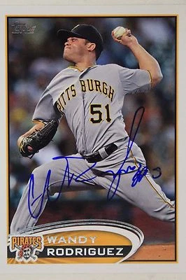 Cartão de autógrafo Pittsburgh Pirates Wandy Rodriguez 2012 assinado Topps #US313 106 - Imagem 1 de 3