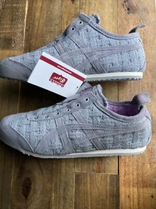 Sneakers Onitsuka Tiger Mexico 66 grigio scamosciato foderato invernali slip on taglia 8,5 nuove - Foto 1 di 8