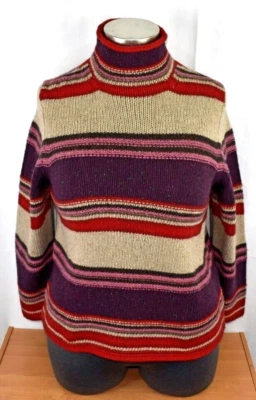Suéter Eddie Bauer Talla XL Rojo y Púrpura Rayas Cuello Simulado Pullover Nuevo con Etiquetas Foto 1 de 4