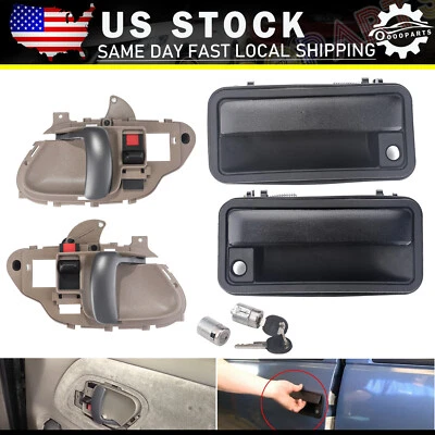Exterior Door Handle w/ Lock Cylinder For Chevrolet GMC C/K1500 1995-2002 Front - Image 1 of 4