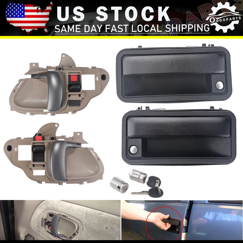 Exterior Door Handle w/ Lock Cylinder For Chevrolet GMC C/K1500 1995-2002 Front - Image 1 of 4