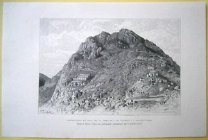 1893 Reclus print INCA STOREHOUSES NEAR OLLANTAYTAMBO, PERU, #39 - Picture 1 of 1