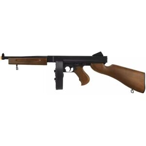 300 FPS THOMPSON M1A1 ELECTRIC WWII AIRSOFT AEG MACHINE GUN Tommy Rifle + 6mm BB