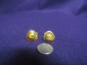 Gemelos vintage en escamas de oro de vidrio verde tono dorado CD14 - Imagen 1 de 4