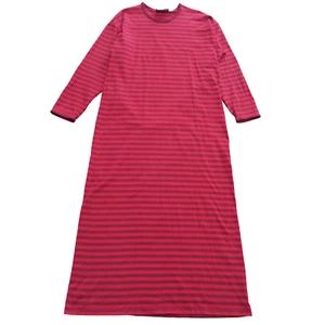 Maxi abito donna Marimekko taglia M vestibilità rilassata rosso cotone jersey a righe - Foto 1 di 12