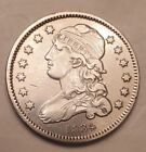 1834 CAPPED BUST QUARTER AU HIGH GRADE LOW MINTAGE HARSH POLISH 