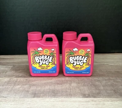 NUEVA JARRA DE BURBUJAS Chicle de Burbuja de Frutas Tropicales Años 90 Nostalgia Goma en Polvo Paquete de 2 Foto 1 de 2