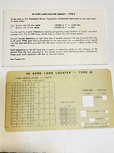 Vtg 40 Acre Land Locater Type B  1962 Jero Temples Co. - Picture 1 of 6