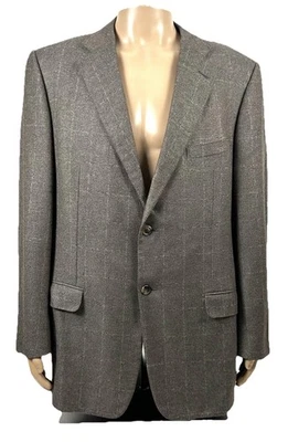 Blazer xadrez Ermenegildo Zegna Su Misura puro cashmere marrom tamanho 46 longo EUA - Imagem 1 de 4