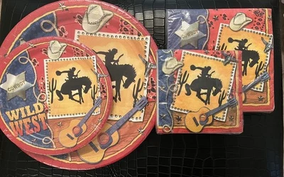 Cowboy Wild West Party Bundle S/8 Dinner, Dessert Plates, Large & Small Napkins - Image 1 of 4