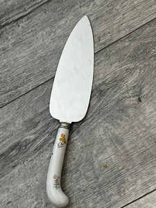 Vintage Sheffield England Kuchenschneider Servierer Edelstahl Porzellangriff 10" - Bild 1 von 15
