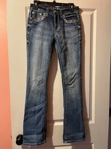 Grace In LA Boot Cut Jeans Damen 26 Medium Wash Verziert Cowgirl Easy Fit - Bild 1 von 18