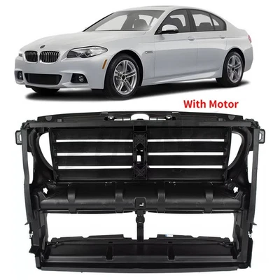 Front Grille Shutter Radiator Support Air Duct w/ Motor Fit BMW 528i 535i 535d - Image 1 of 4