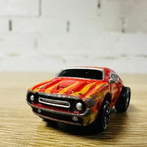 Micro Machines Galoob Snapbacks 69 Ford Mustang GT500 Orange Flames - Picture 1 of 12