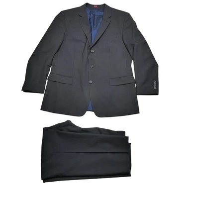Hugo Boss HUGO Traje Para Hombres 44R Azul Marino Rayas Lana Virgen 2 Piezas Chaqueta Pantalones Foto 1 de 4