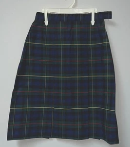 Girls School Uniform Skirt Hunter Green Navy Blue Plaid #55 6Teen - 14Teen - Picture 1 of 1