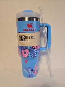 Disney Lilo & Stitch Love Blue Stainless Steel Tumbler 40 Oz. Travel Cup Mug - Picture 1 of 4